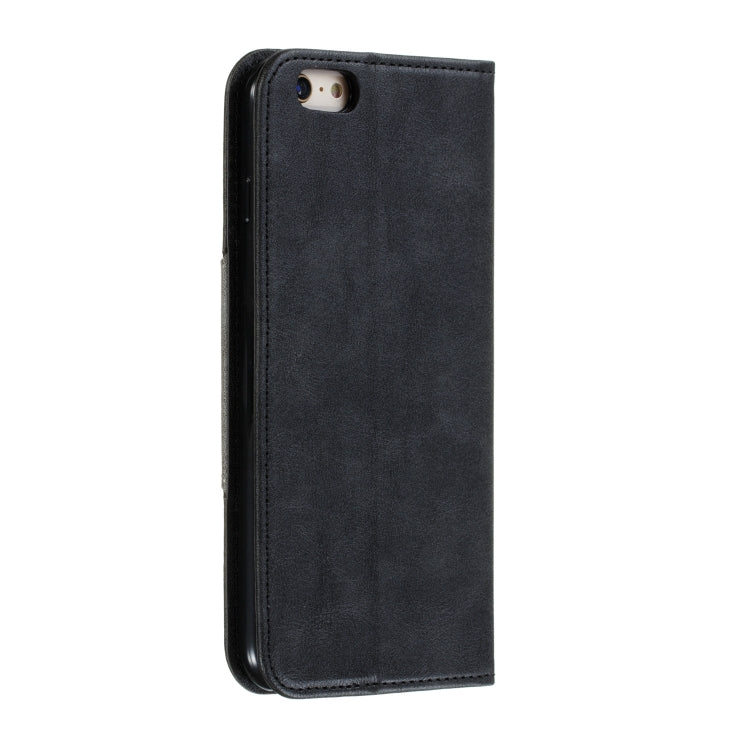 For iPhone 6 Plus Splicing Color Magnetic Hem Horizontal Flip Leather Case with Holder & Card Slots