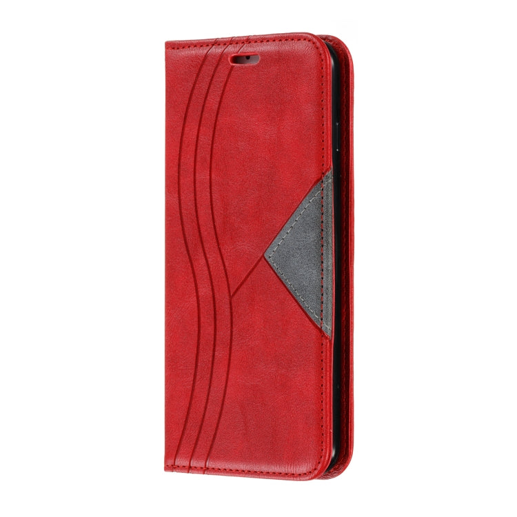 For iPhone 6 Plus Splicing Color Magnetic Hem Horizontal Flip Leather Case with Holder & Card Slots