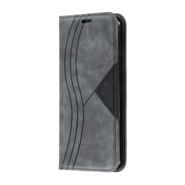 For iPhone 6 Plus Splicing Color Magnetic Hem Horizontal Flip Leather Case with Holder & Card Slots
