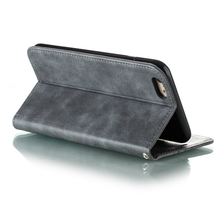 For iPhone 6 Plus Splicing Color Magnetic Hem Horizontal Flip Leather Case with Holder & Card Slots