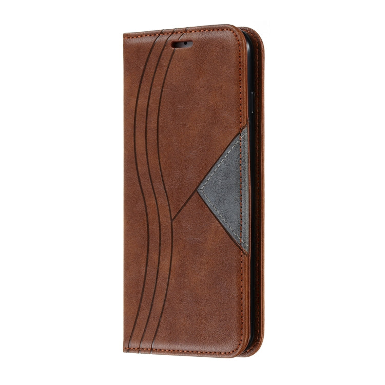 For iPhone 6 Plus Splicing Color Magnetic Hem Horizontal Flip Leather Case with Holder & Card Slots
