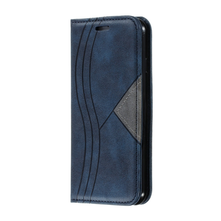 For iPhone SE 2022 / SE 2020 / 8 / 7 Splicing Color Magnetic Hem Horizontal Flip Leather Case with Holder & Card Slots