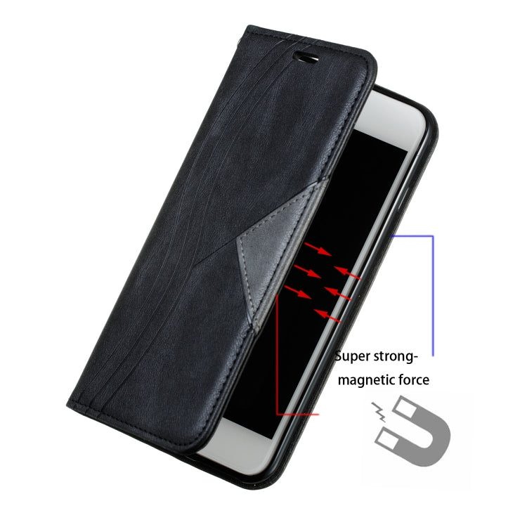 For iPhone 8 Plus / 7 Plus Splicing Color Magnetic Hem Horizontal Flip Leather Case with Holder & Card Slots