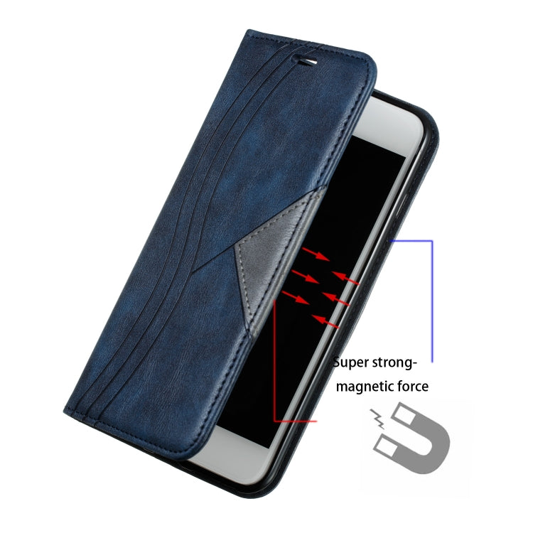 For iPhone 8 Plus / 7 Plus Splicing Color Magnetic Hem Horizontal Flip Leather Case with Holder & Card Slots