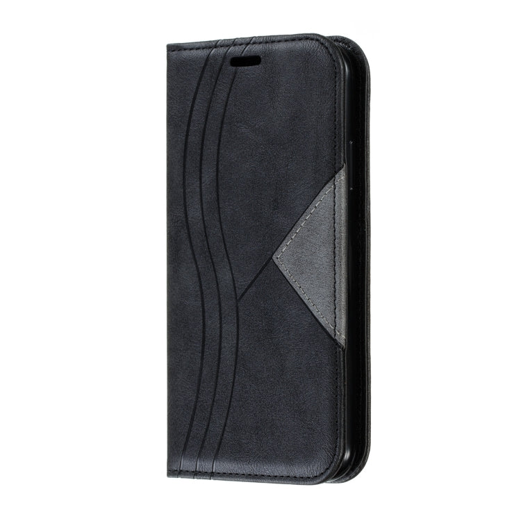 For iPhone 11 Splicing Color Magnetic Hem Horizontal Flip Leather Case with Holder & Card Slots