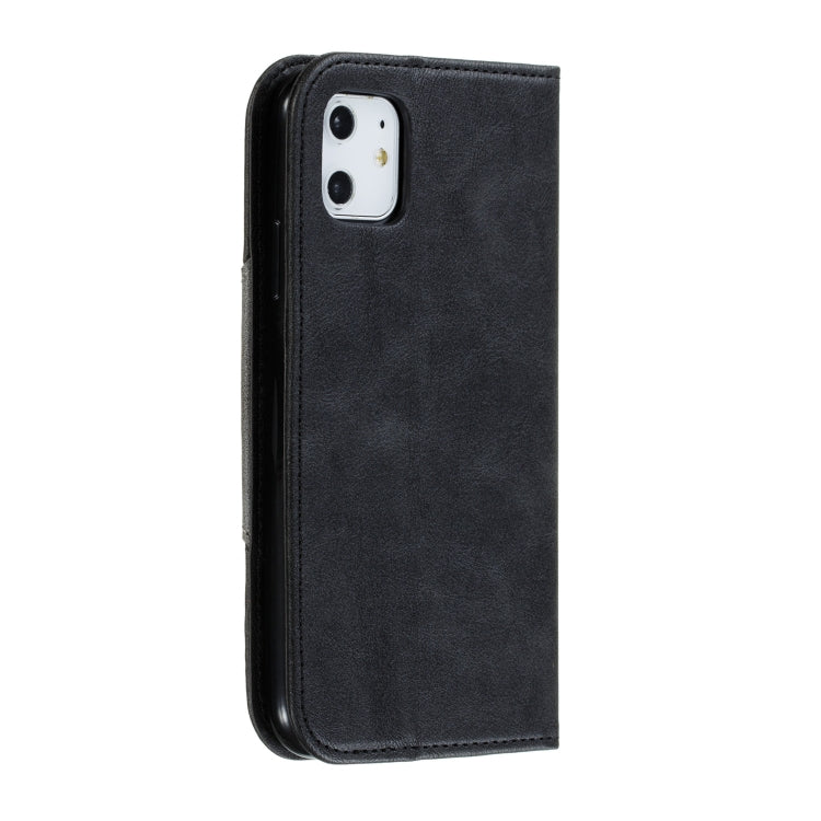 For iPhone 11 Splicing Color Magnetic Hem Horizontal Flip Leather Case with Holder & Card Slots