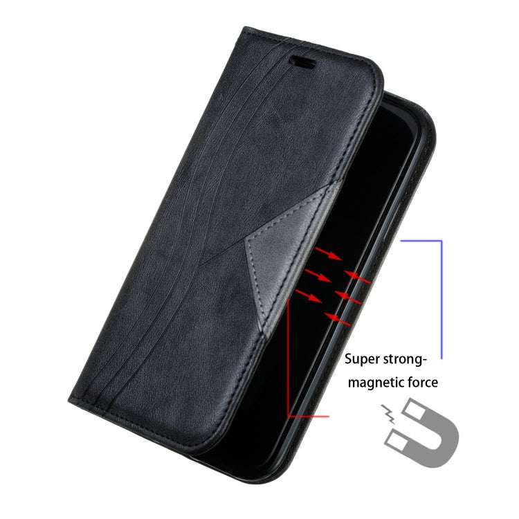 For iPhone 11 Splicing Color Magnetic Hem Horizontal Flip Leather Case with Holder & Card Slots