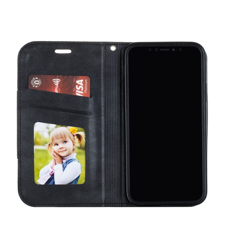 For iPhone 11 Splicing Color Magnetic Hem Horizontal Flip Leather Case with Holder & Card Slots
