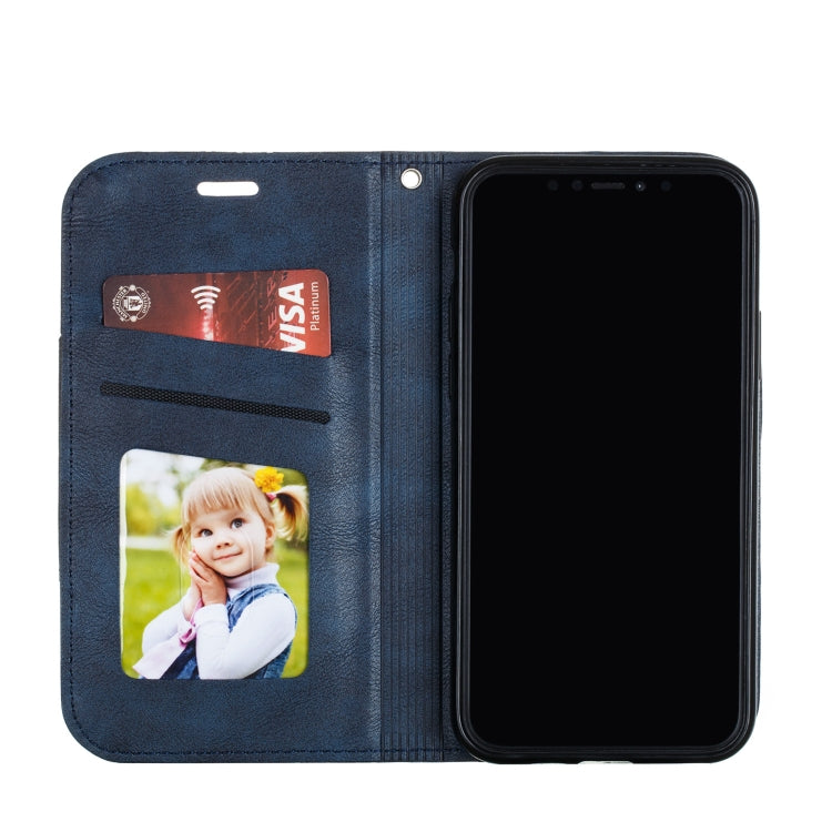 For iPhone 11 Splicing Color Magnetic Hem Horizontal Flip Leather Case with Holder & Card Slots