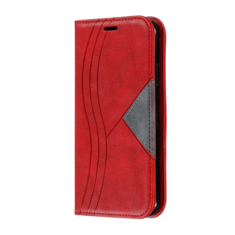 For iPhone 11 Splicing Color Magnetic Hem Horizontal Flip Leather Case with Holder & Card Slots