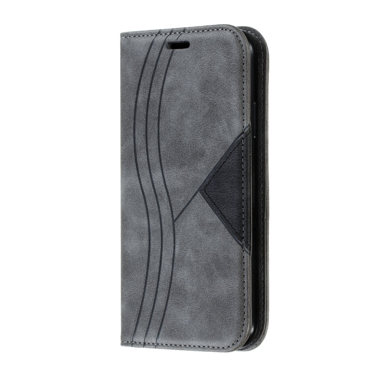 For iPhone 11 Splicing Color Magnetic Hem Horizontal Flip Leather Case with Holder & Card Slots