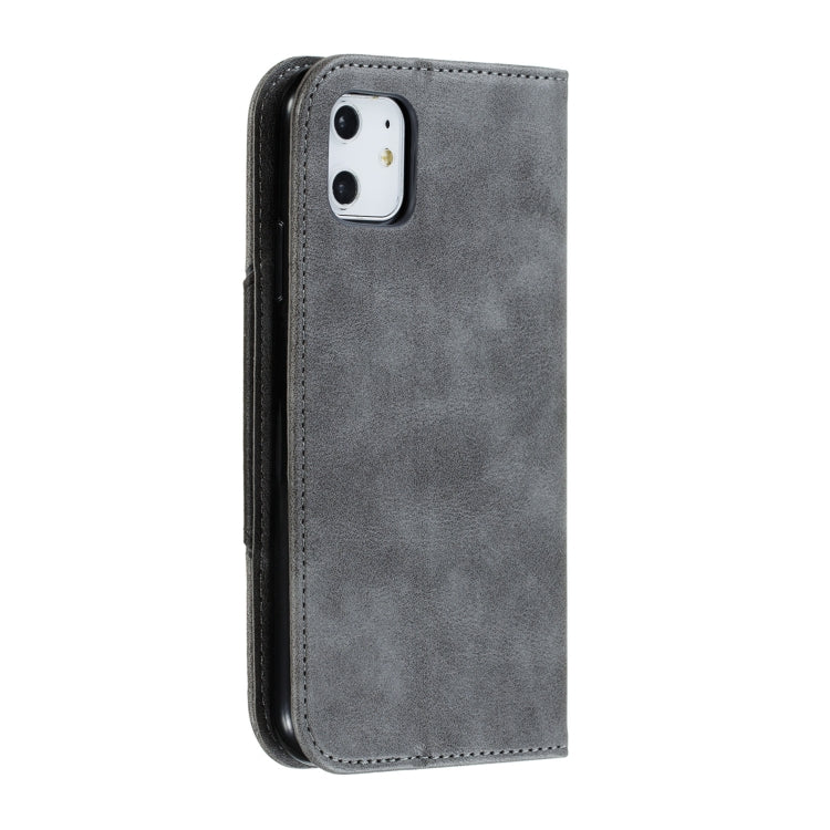 For iPhone 11 Splicing Color Magnetic Hem Horizontal Flip Leather Case with Holder & Card Slots