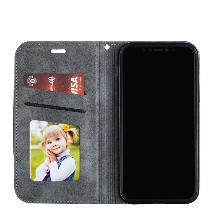 For iPhone 11 Splicing Color Magnetic Hem Horizontal Flip Leather Case with Holder & Card Slots
