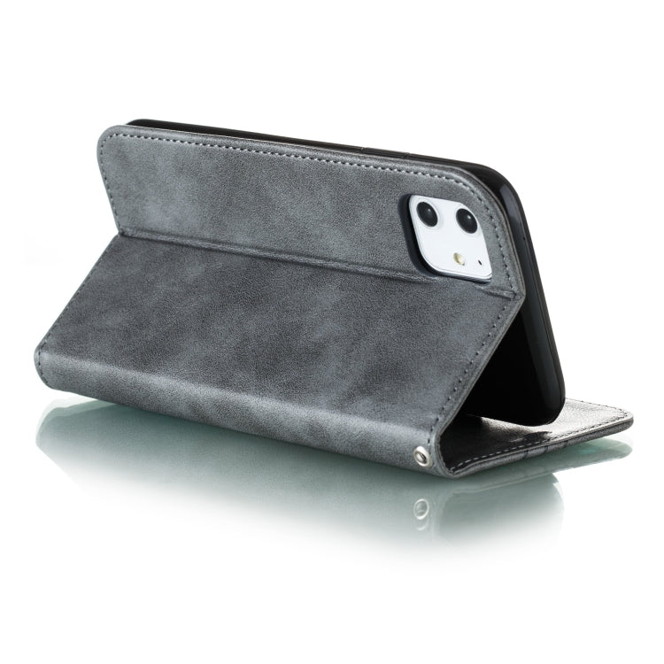 For iPhone 11 Splicing Color Magnetic Hem Horizontal Flip Leather Case with Holder & Card Slots