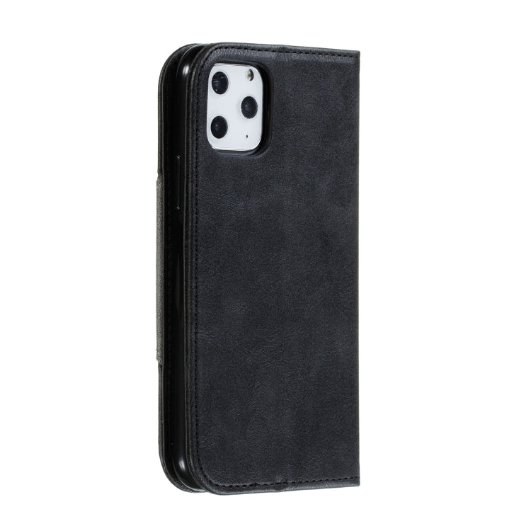 For iPhone 11 Pro Splicing Color Magnetic Hem Horizontal Flip Leather Case with Holder & Card Slots