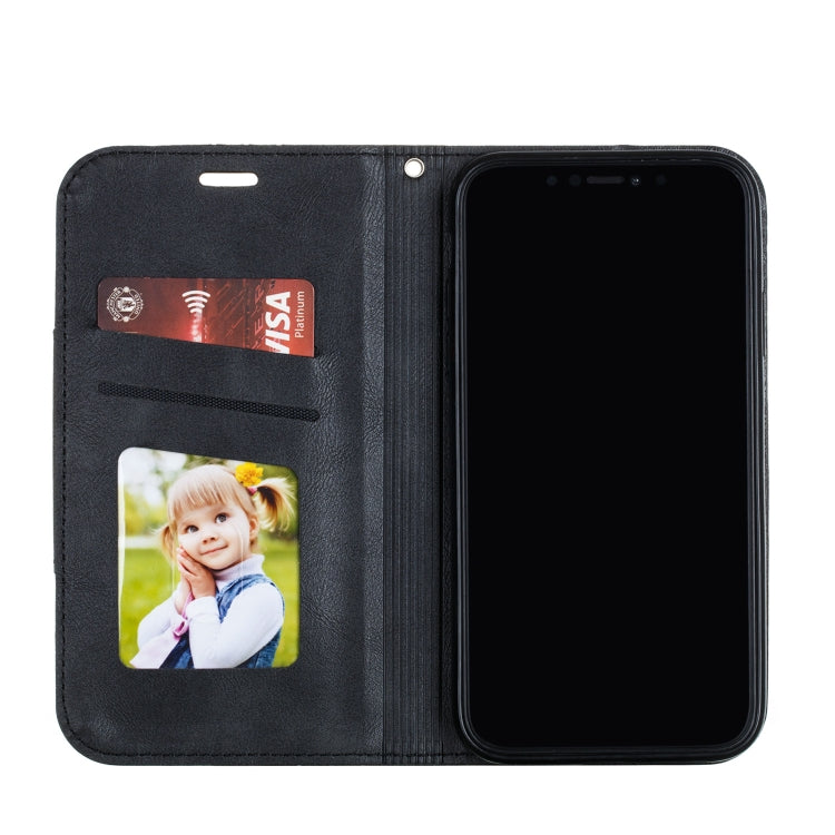 For iPhone 11 Pro Splicing Color Magnetic Hem Horizontal Flip Leather Case with Holder & Card Slots