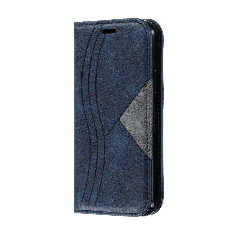 For iPhone 11 Pro Splicing Color Magnetic Hem Horizontal Flip Leather Case with Holder & Card Slots
