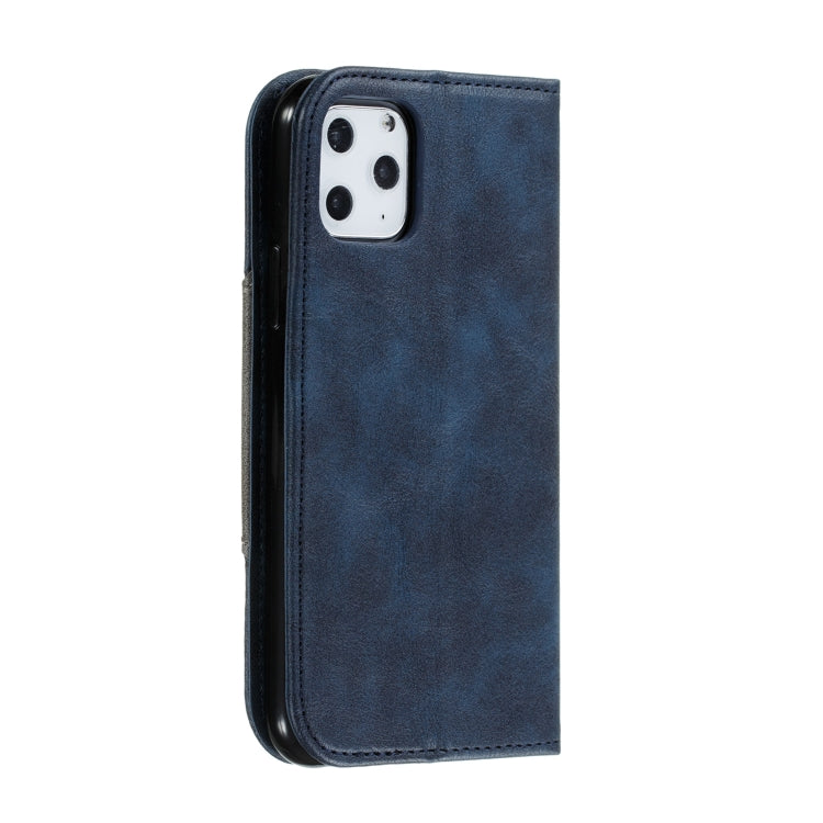 For iPhone 11 Pro Splicing Color Magnetic Hem Horizontal Flip Leather Case with Holder & Card Slots