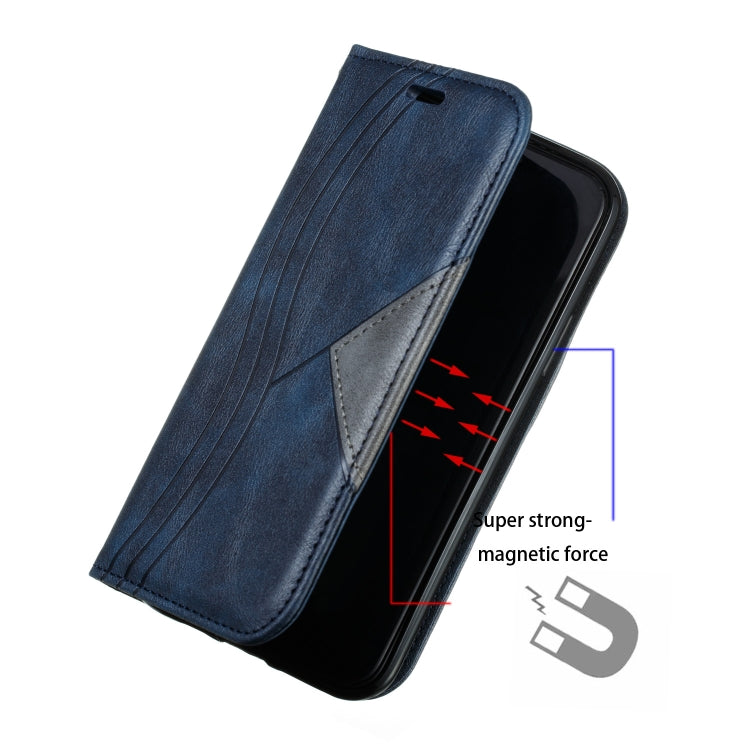 For iPhone 11 Pro Splicing Color Magnetic Hem Horizontal Flip Leather Case with Holder & Card Slots