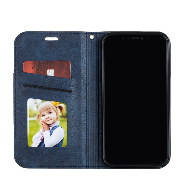 For iPhone 11 Pro Splicing Color Magnetic Hem Horizontal Flip Leather Case with Holder & Card Slots
