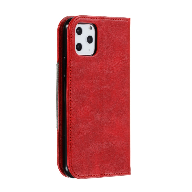 For iPhone 11 Pro Splicing Color Magnetic Hem Horizontal Flip Leather Case with Holder & Card Slots
