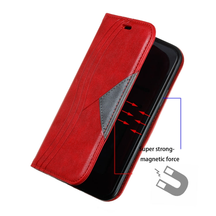 For iPhone 11 Pro Splicing Color Magnetic Hem Horizontal Flip Leather Case with Holder & Card Slots