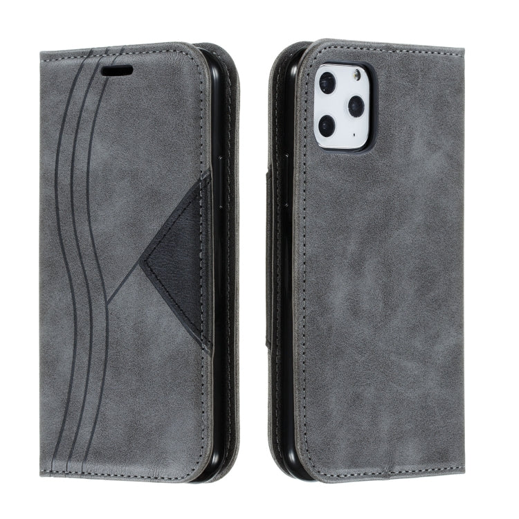 For iPhone 11 Pro Splicing Color Magnetic Hem Horizontal Flip Leather Case with Holder & Card Slots