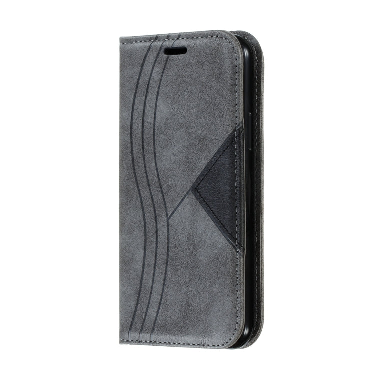 For iPhone 11 Pro Splicing Color Magnetic Hem Horizontal Flip Leather Case with Holder & Card Slots