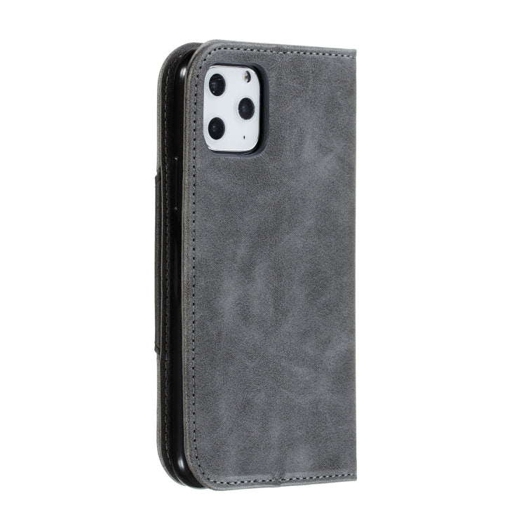 For iPhone 11 Pro Splicing Color Magnetic Hem Horizontal Flip Leather Case with Holder & Card Slots