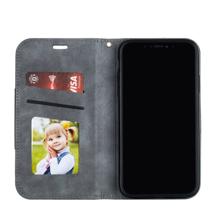 For iPhone 11 Pro Splicing Color Magnetic Hem Horizontal Flip Leather Case with Holder & Card Slots