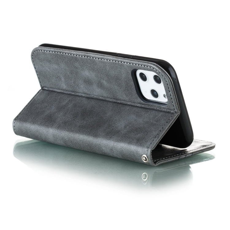 For iPhone 11 Pro Splicing Color Magnetic Hem Horizontal Flip Leather Case with Holder & Card Slots