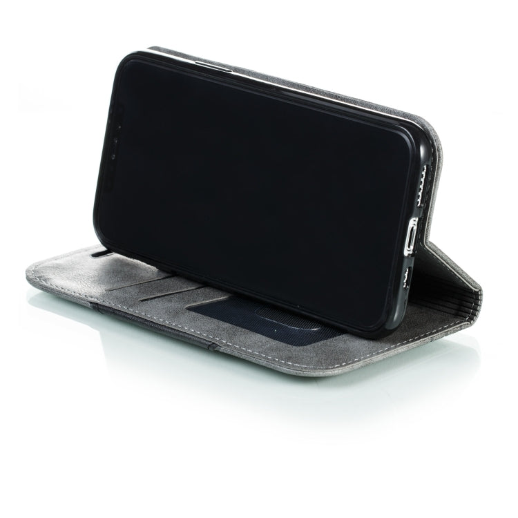 For iPhone 11 Pro Splicing Color Magnetic Hem Horizontal Flip Leather Case with Holder & Card Slots