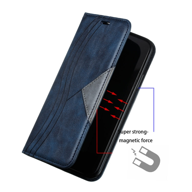 For iPhone 11 Pro Max Splicing Color Magnetic Hem Horizontal Flip Leather Case with Holder & Card Slots
