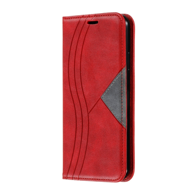 For iPhone 11 Pro Max Splicing Color Magnetic Hem Horizontal Flip Leather Case with Holder & Card Slots