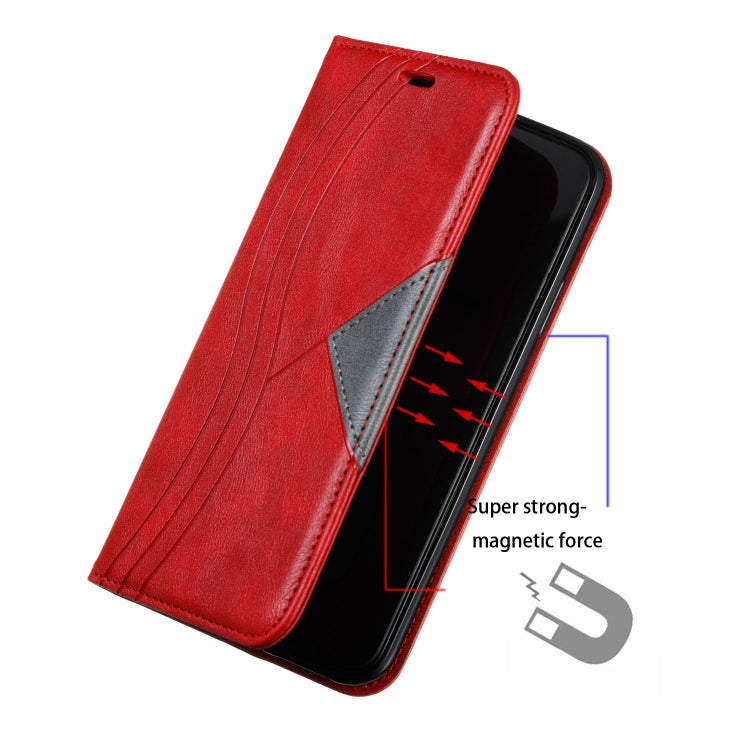 For iPhone 11 Pro Max Splicing Color Magnetic Hem Horizontal Flip Leather Case with Holder & Card Slots