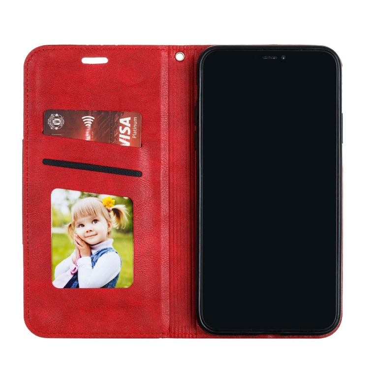 For iPhone 11 Pro Max Splicing Color Magnetic Hem Horizontal Flip Leather Case with Holder & Card Slots