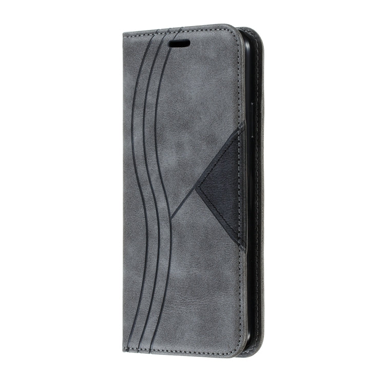 For iPhone 11 Pro Max Splicing Color Magnetic Hem Horizontal Flip Leather Case with Holder & Card Slots
