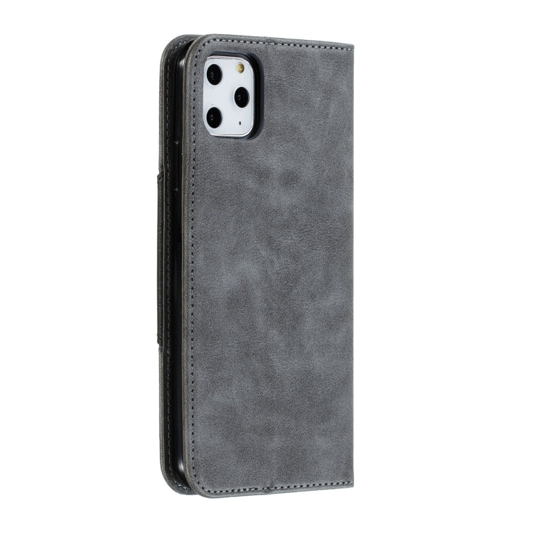 For iPhone 11 Pro Max Splicing Color Magnetic Hem Horizontal Flip Leather Case with Holder & Card Slots