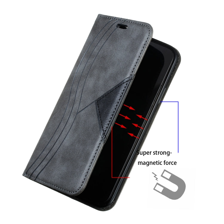 For iPhone 11 Pro Max Splicing Color Magnetic Hem Horizontal Flip Leather Case with Holder & Card Slots