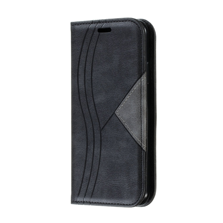 For iPhone X / XS Splicing Color Magnetic Hem Horizontal Flip Leather Case with Holder & Card Slots