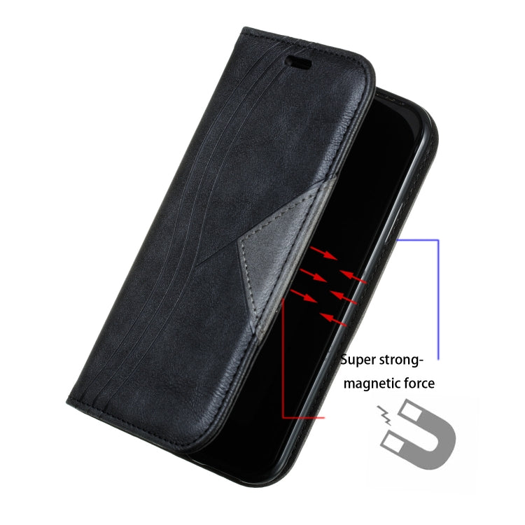 For iPhone X / XS Splicing Color Magnetic Hem Horizontal Flip Leather Case with Holder & Card Slots