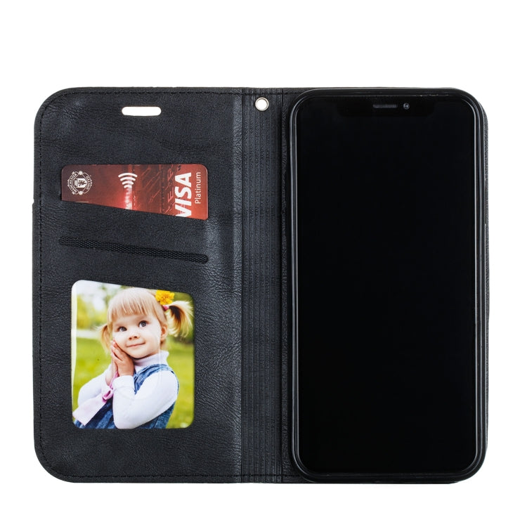 For iPhone X / XS Splicing Color Magnetic Hem Horizontal Flip Leather Case with Holder & Card Slots
