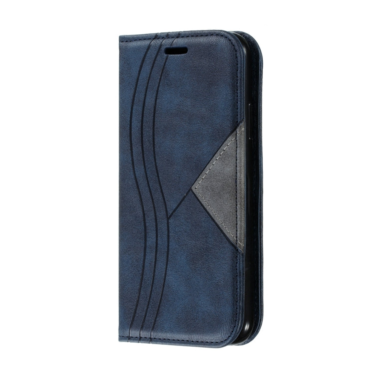 For iPhone X / XS Splicing Color Magnetic Hem Horizontal Flip Leather Case with Holder & Card Slots