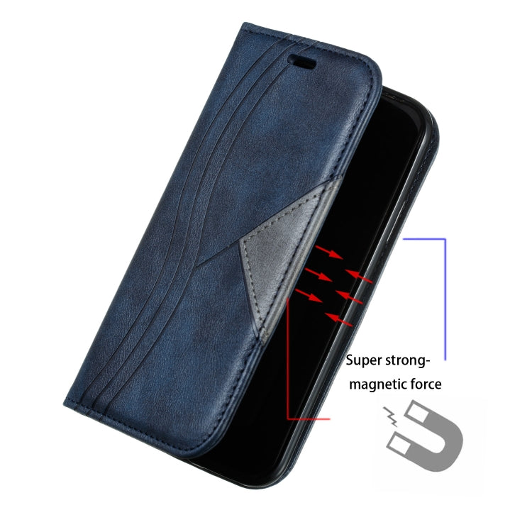 For iPhone X / XS Splicing Color Magnetic Hem Horizontal Flip Leather Case with Holder & Card Slots