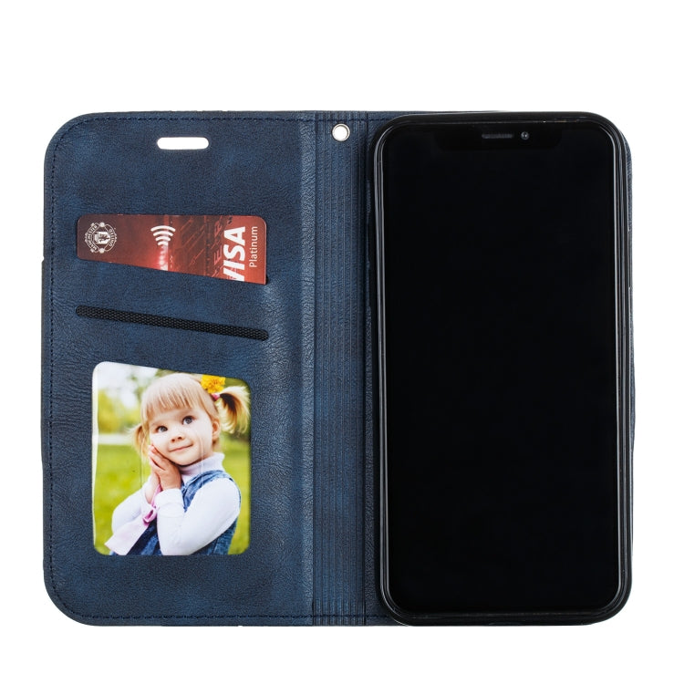 For iPhone X / XS Splicing Color Magnetic Hem Horizontal Flip Leather Case with Holder & Card Slots