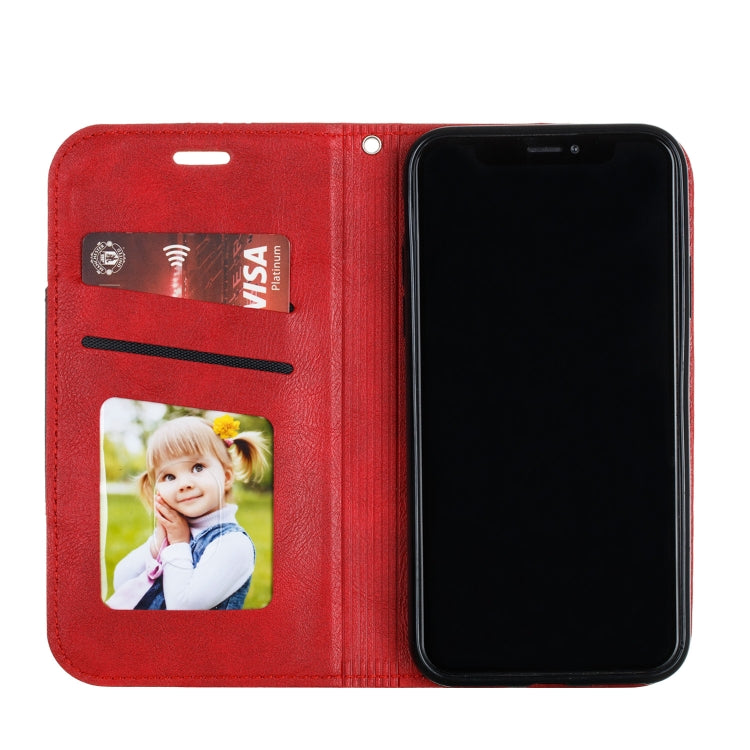 For iPhone X / XS Splicing Color Magnetic Hem Horizontal Flip Leather Case with Holder & Card Slots