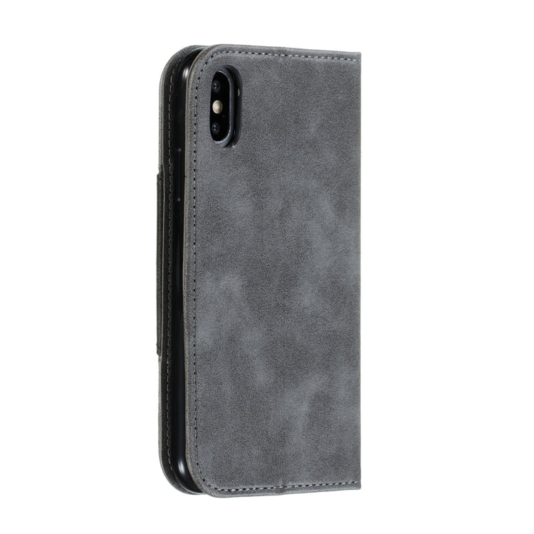 For iPhone X / XS Splicing Color Magnetic Hem Horizontal Flip Leather Case with Holder & Card Slots
