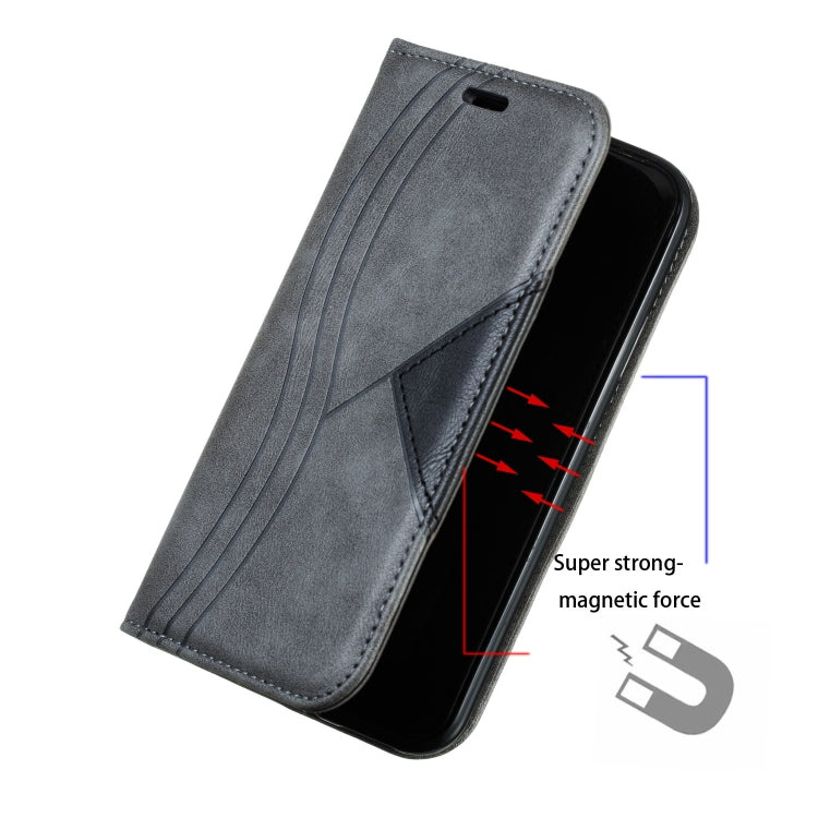 For iPhone X / XS Splicing Color Magnetic Hem Horizontal Flip Leather Case with Holder & Card Slots