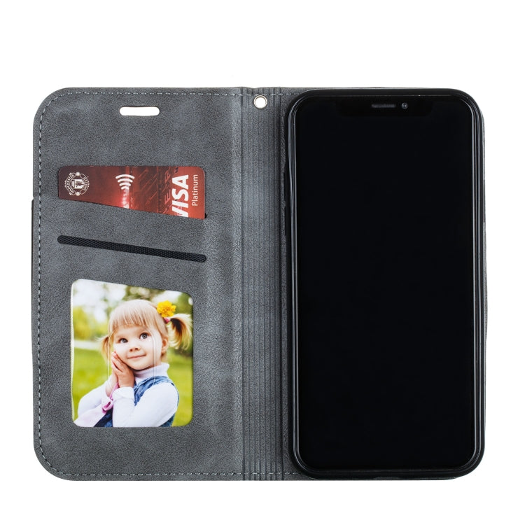 For iPhone X / XS Splicing Color Magnetic Hem Horizontal Flip Leather Case with Holder & Card Slots