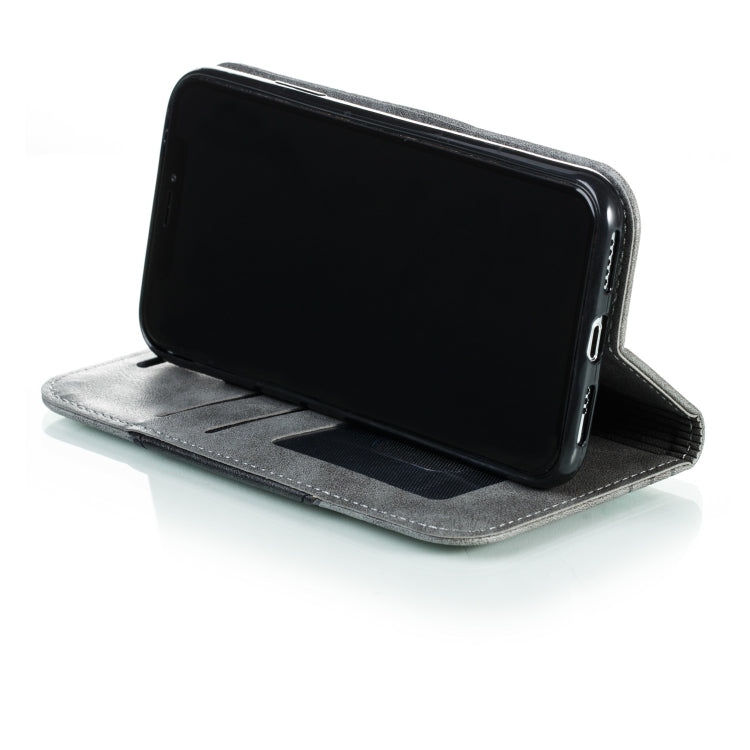 For iPhone X / XS Splicing Color Magnetic Hem Horizontal Flip Leather Case with Holder & Card Slots